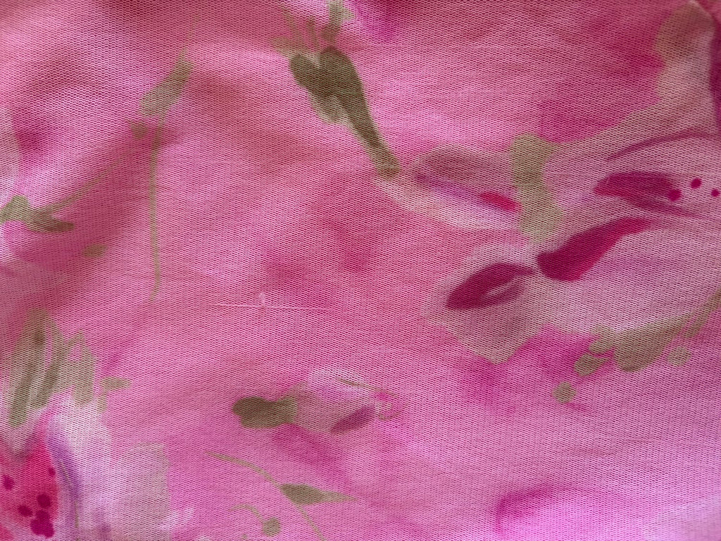 Vintage 1990s pink asymmetrical hem micromesh midi skirt