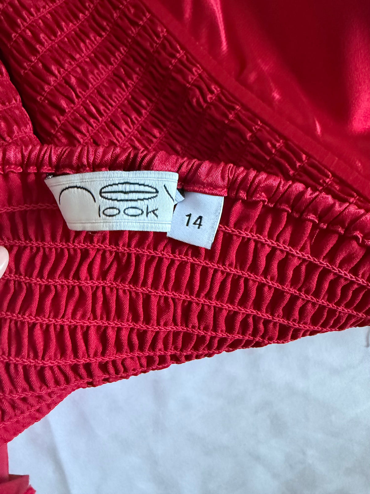 Vintage Y2K Red Corset Style Cami with Floral Applique