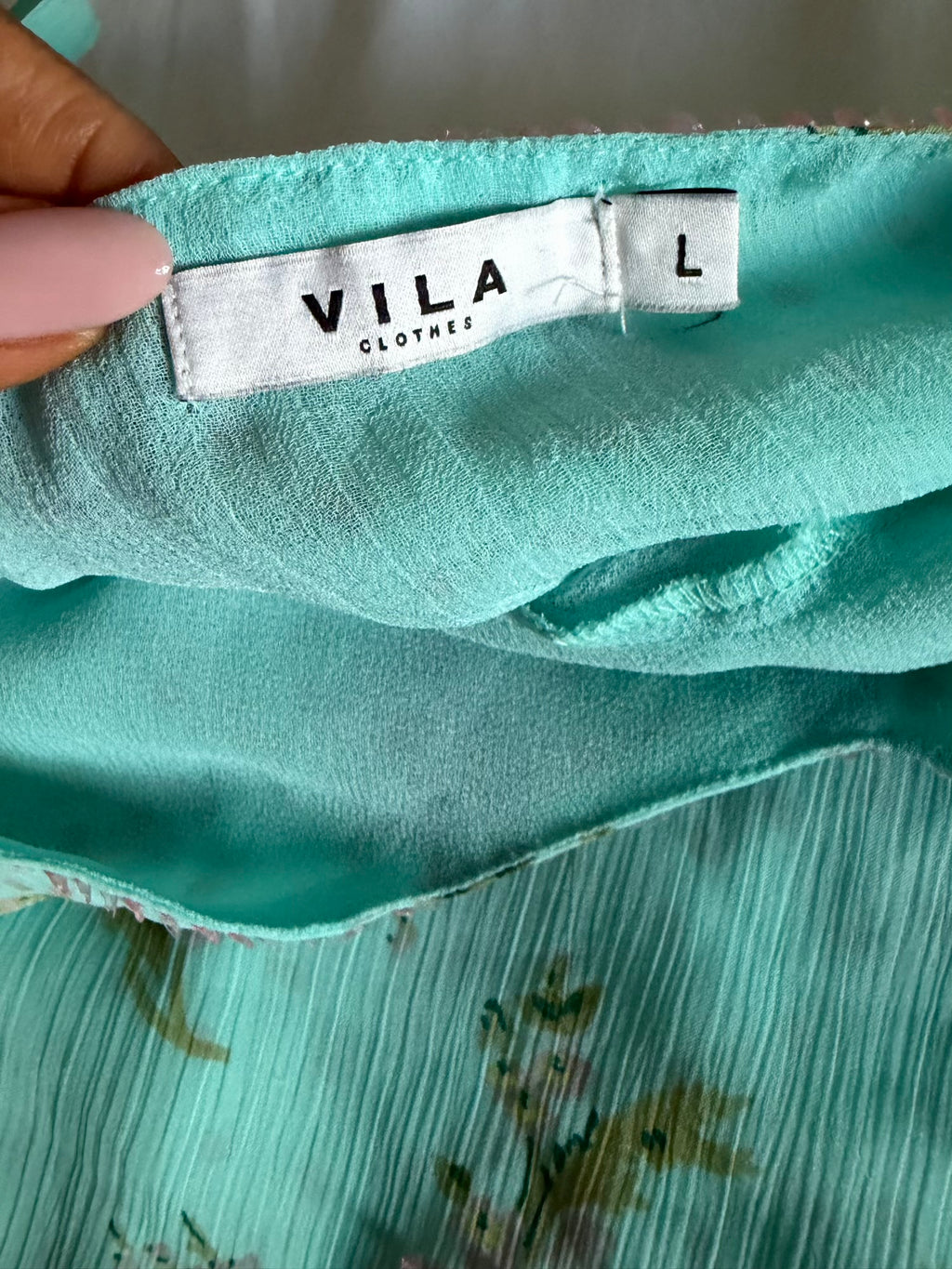 Vintage Y2K blue floral pink sequin and beaded cami
