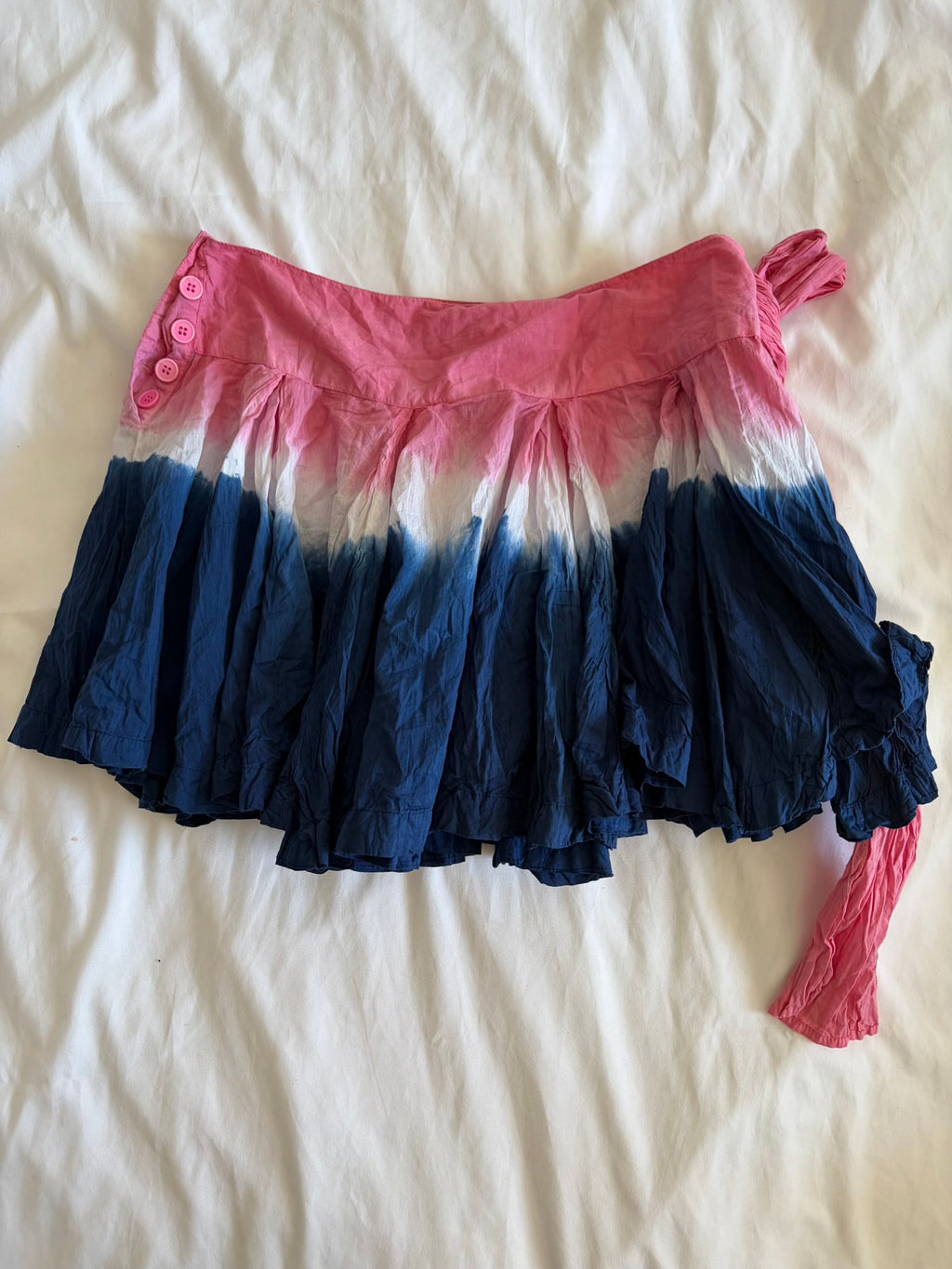 Vintage Y2K blue white pink ombre rara skirt 2000s deadstock with tags