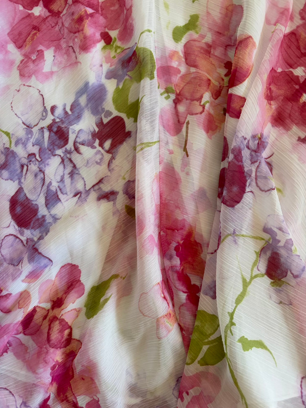 Vintage 1990s Italian Cream Romantic Midi Skirt with Pastel Florals