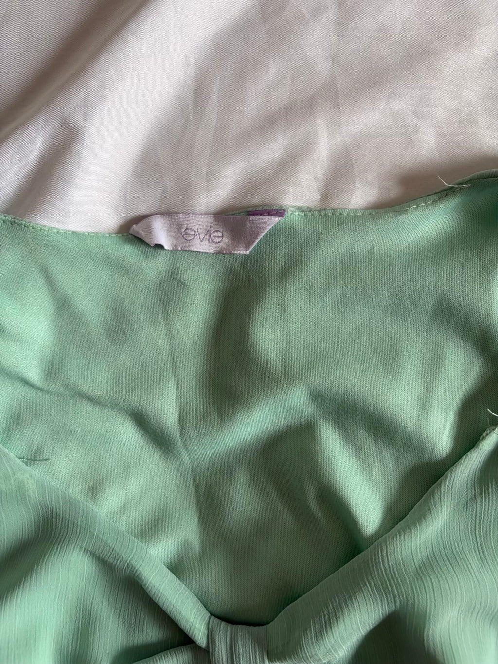 Vintage Y2K Turquoise Knot Bust Lettuce Hem Top