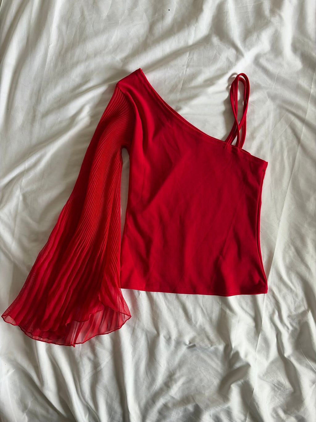Vintage 1990s One Shoulder Bell Sleeve Top