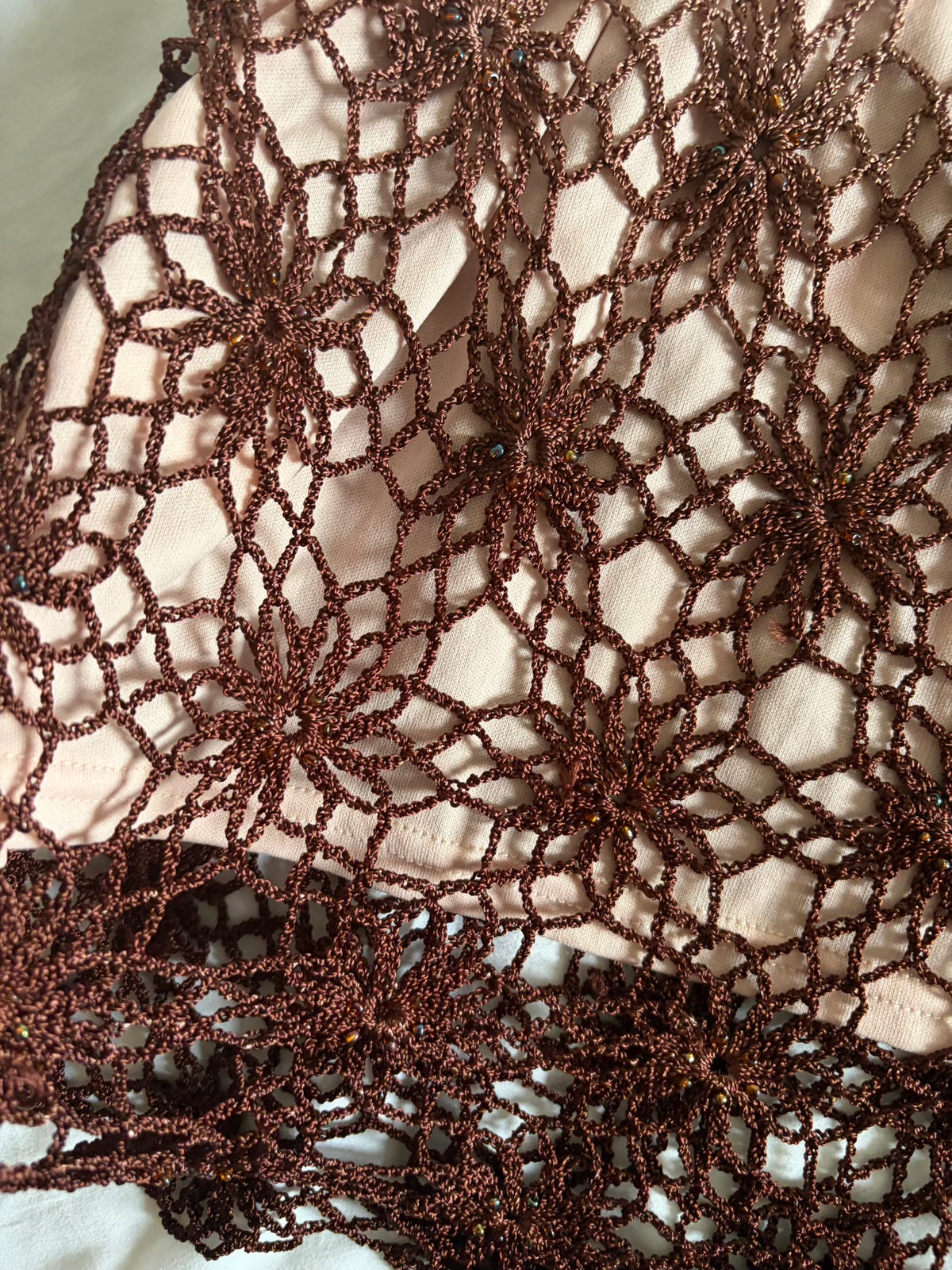 Vintage 2000s Ombré Crochet Halterneck with Beads