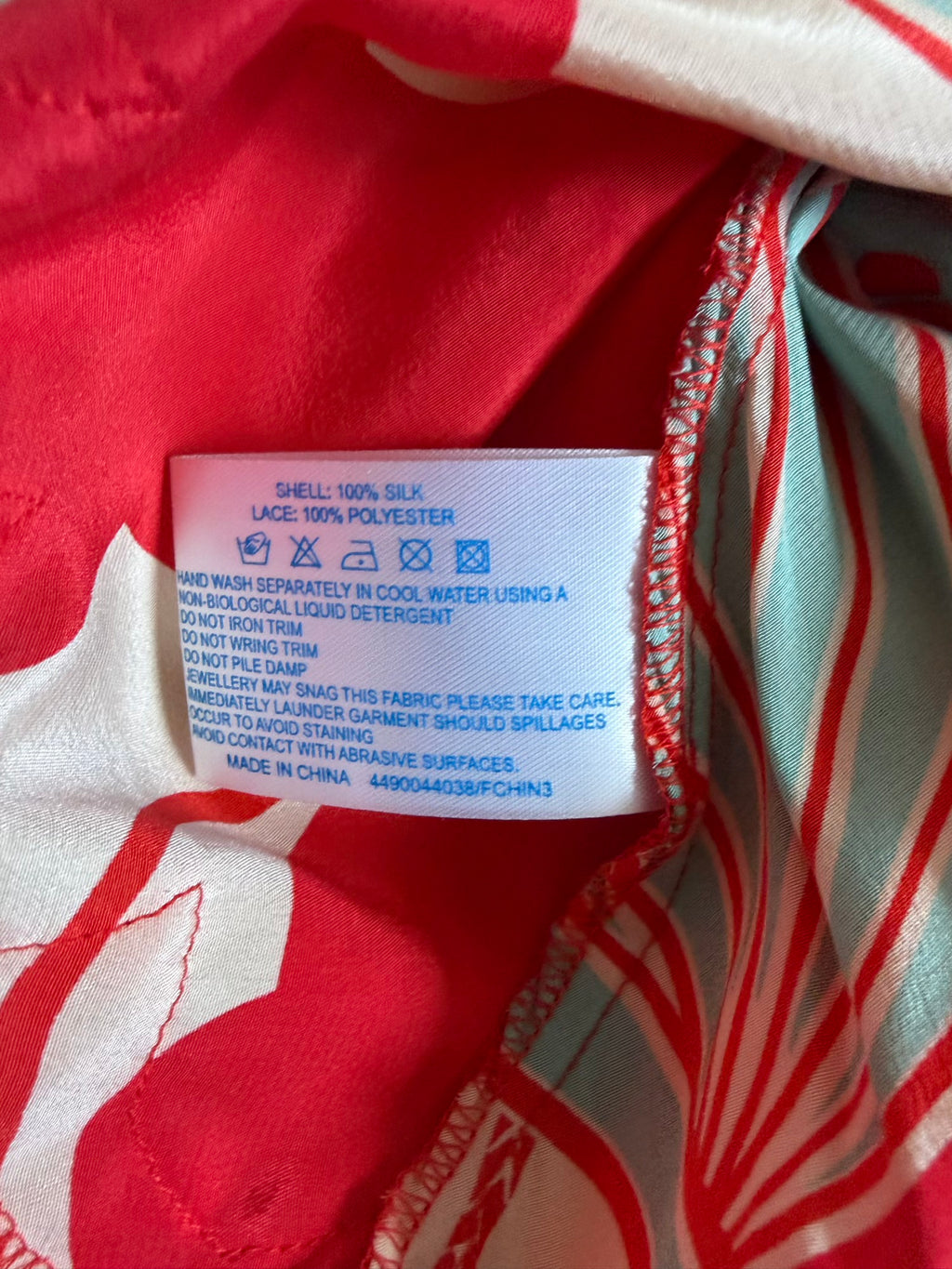 Vintage Y2K Silk Red and Turquoise Tie Back Top