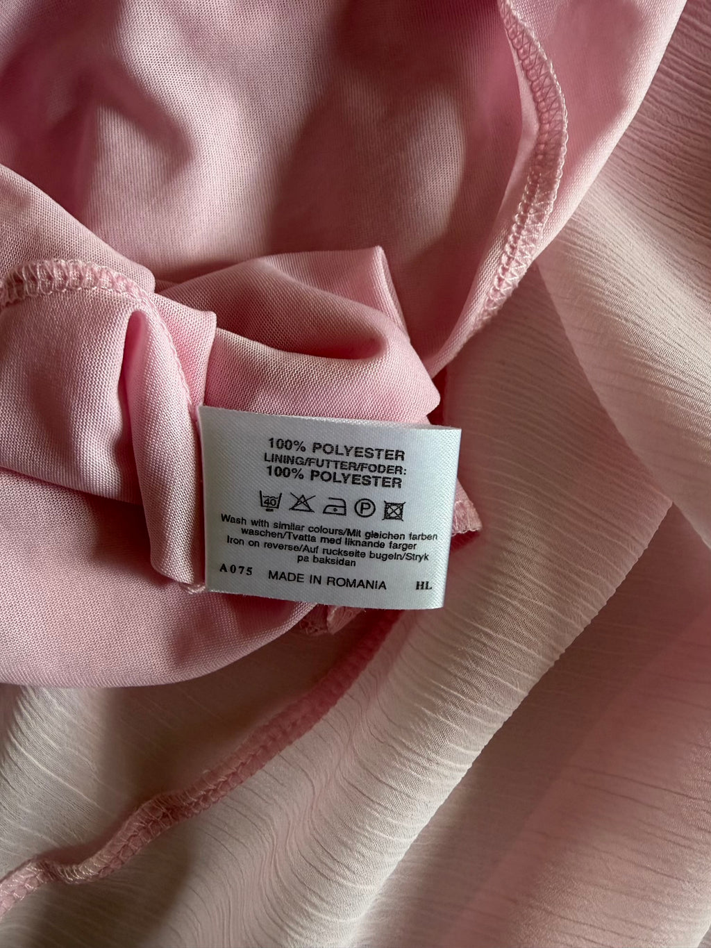 Vintage 1990s Baby Pink Asymmetrical Hem Floaty Fairy Midi Dress with Floral Applique