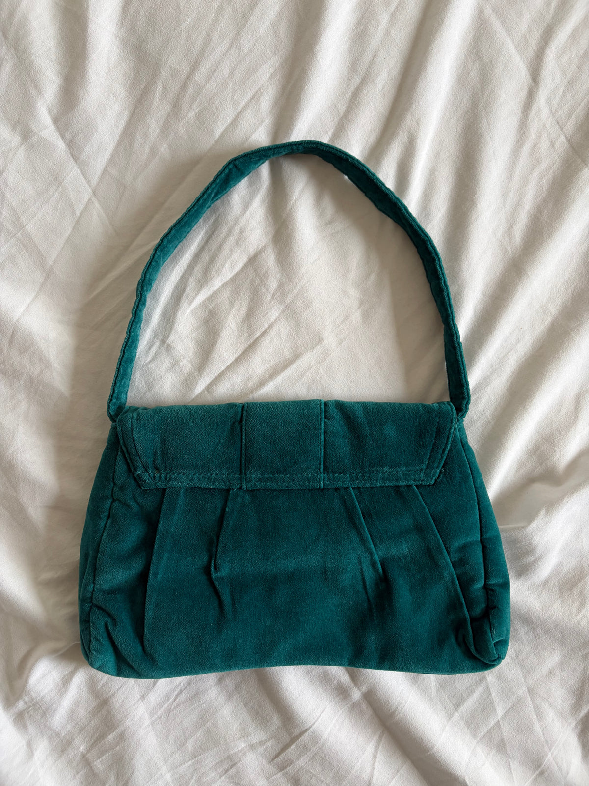 Vintage 1990s Per Una Teal Bag with Silver Buckle Detail