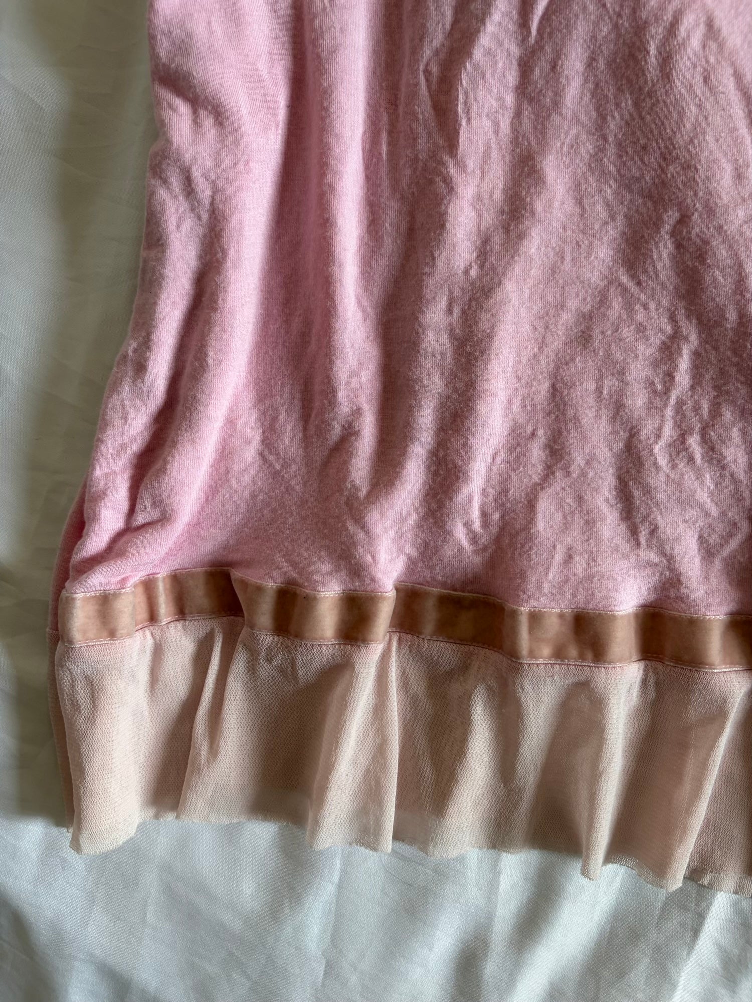 Vintage Y2K Baby Pink Cami with Holographic Sequins