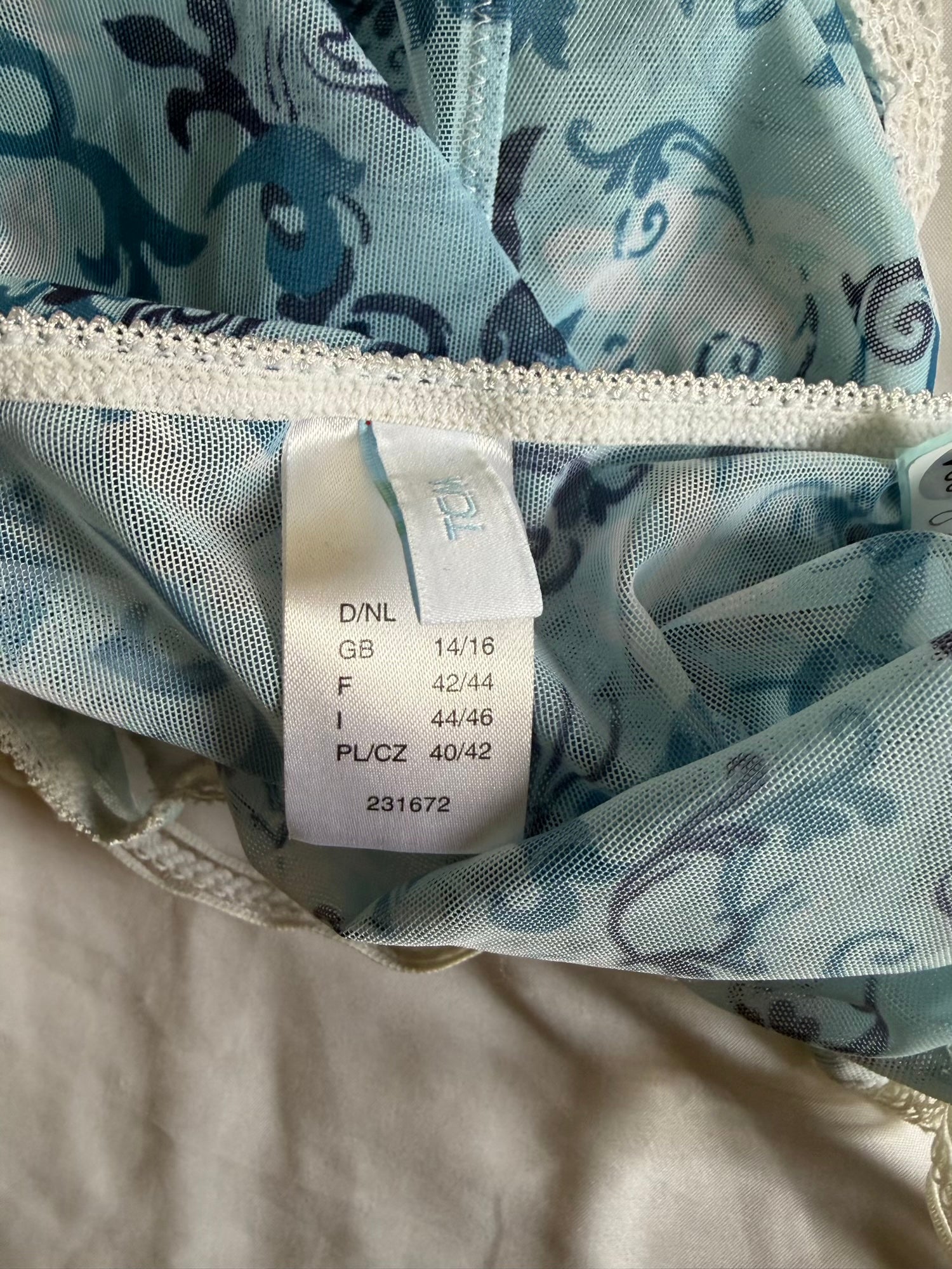 Vintage Y2K Blue Floral Micromesh Graphic Cami
