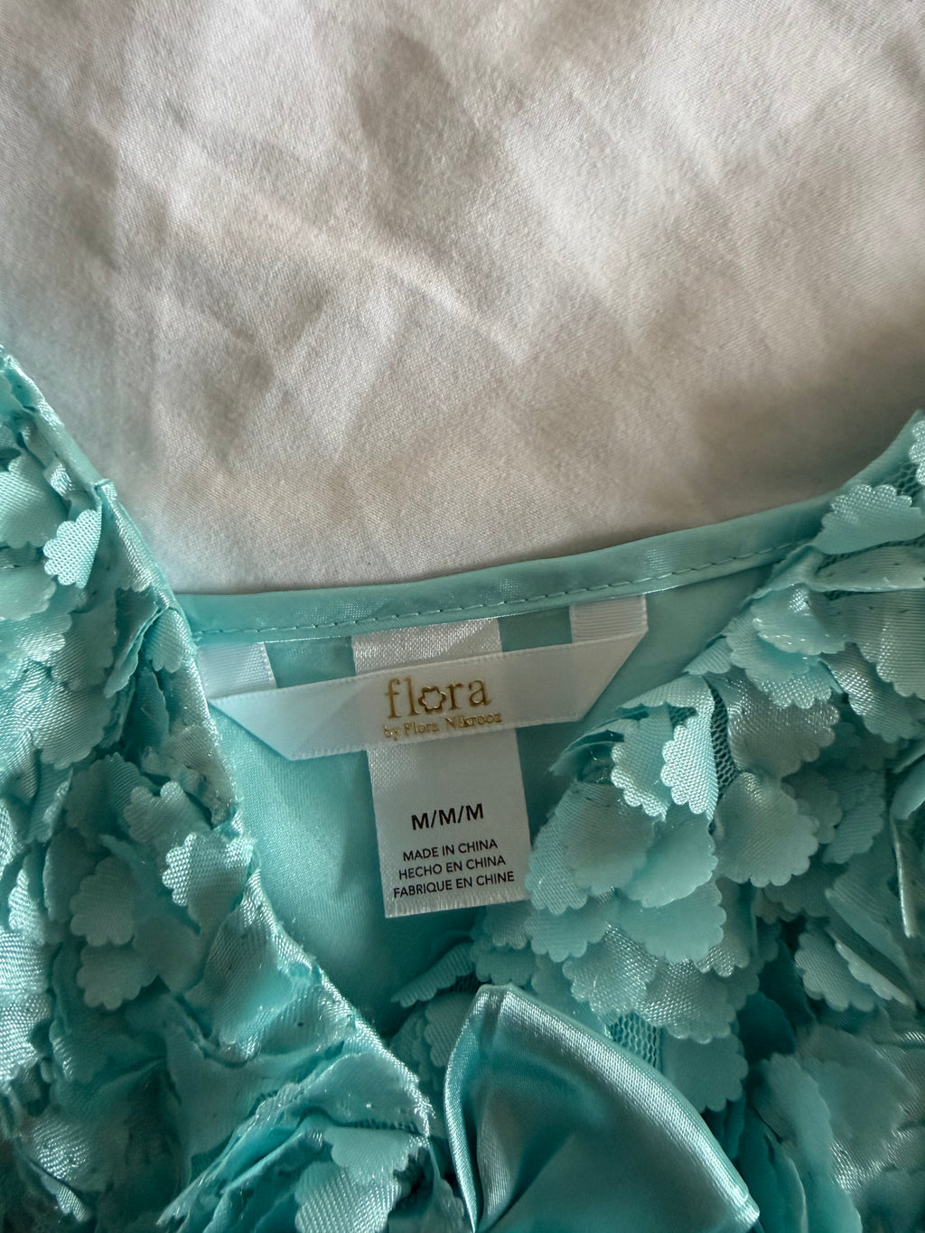 Vintage 2000s Aqua Blue Babydoll with Textured Cups