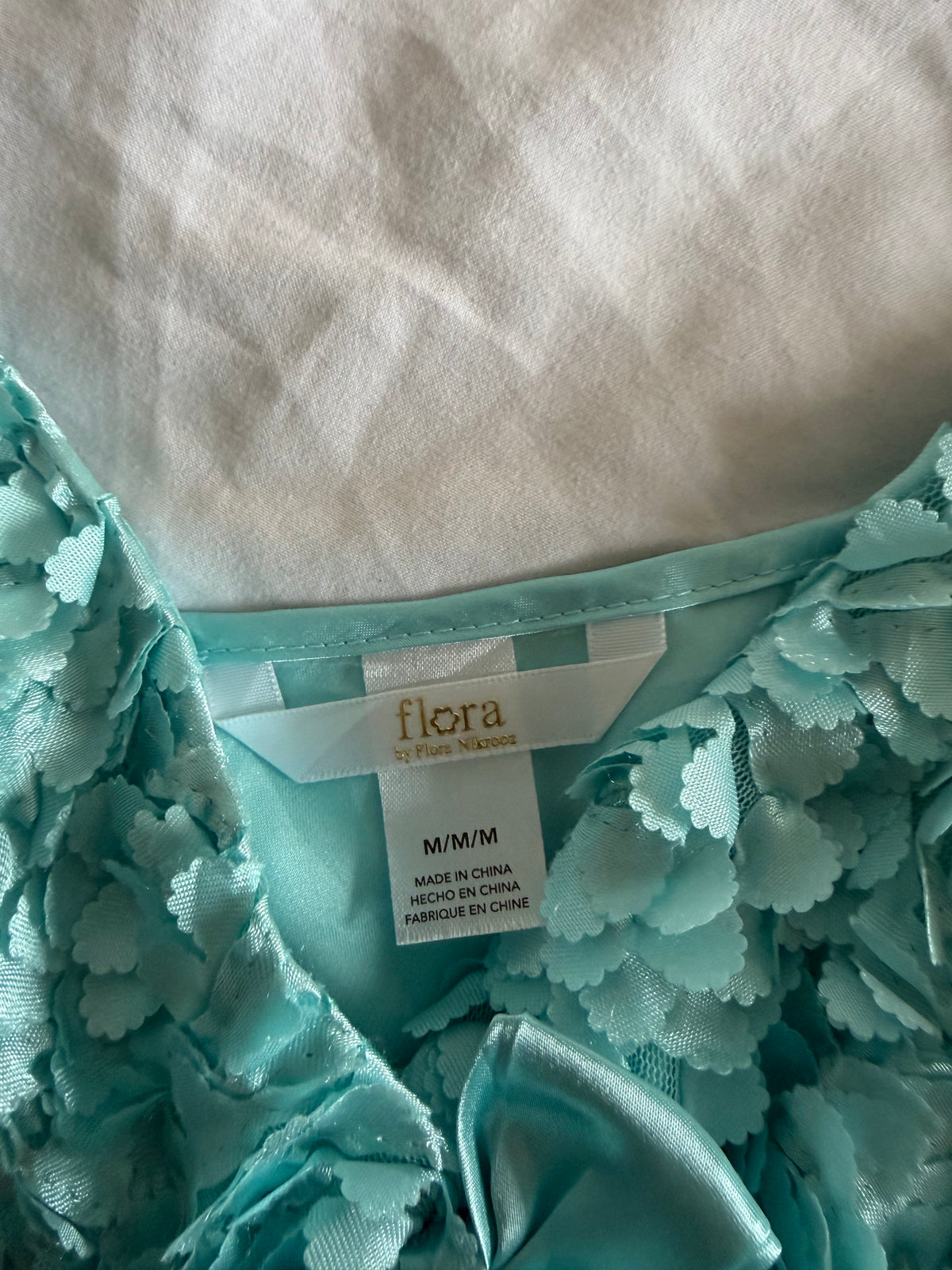Vintage 2000s Aqua Blue Babydoll with Textured Cups