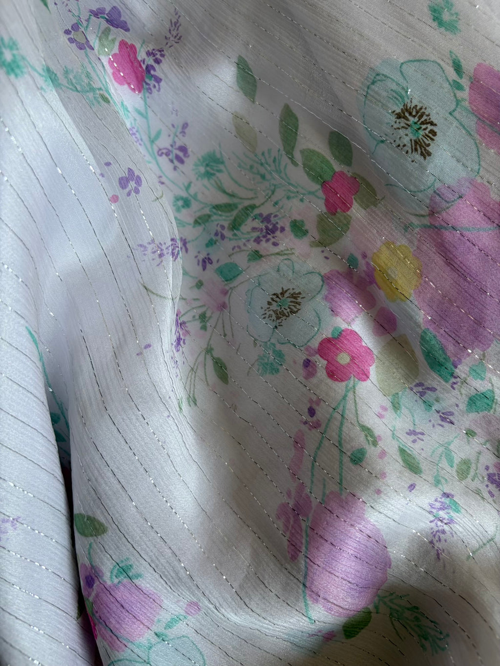 Vintage Y2K Rare Silk Asymmetrical Hem Midi Dress with Floral Detail and Sparkly Silver Detail