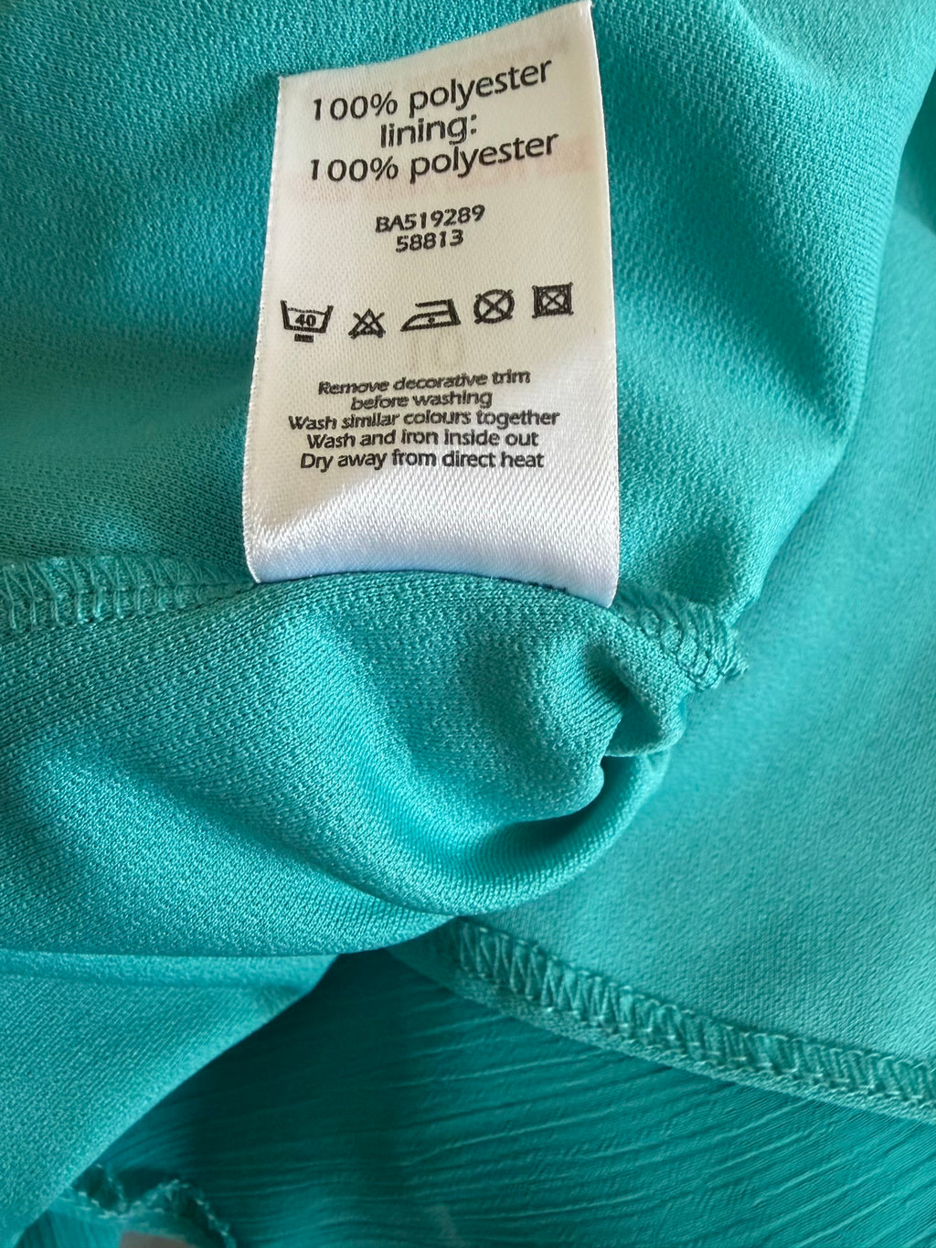 Vintage Y2K teal tie back floaty fairy cami with embellished brooch