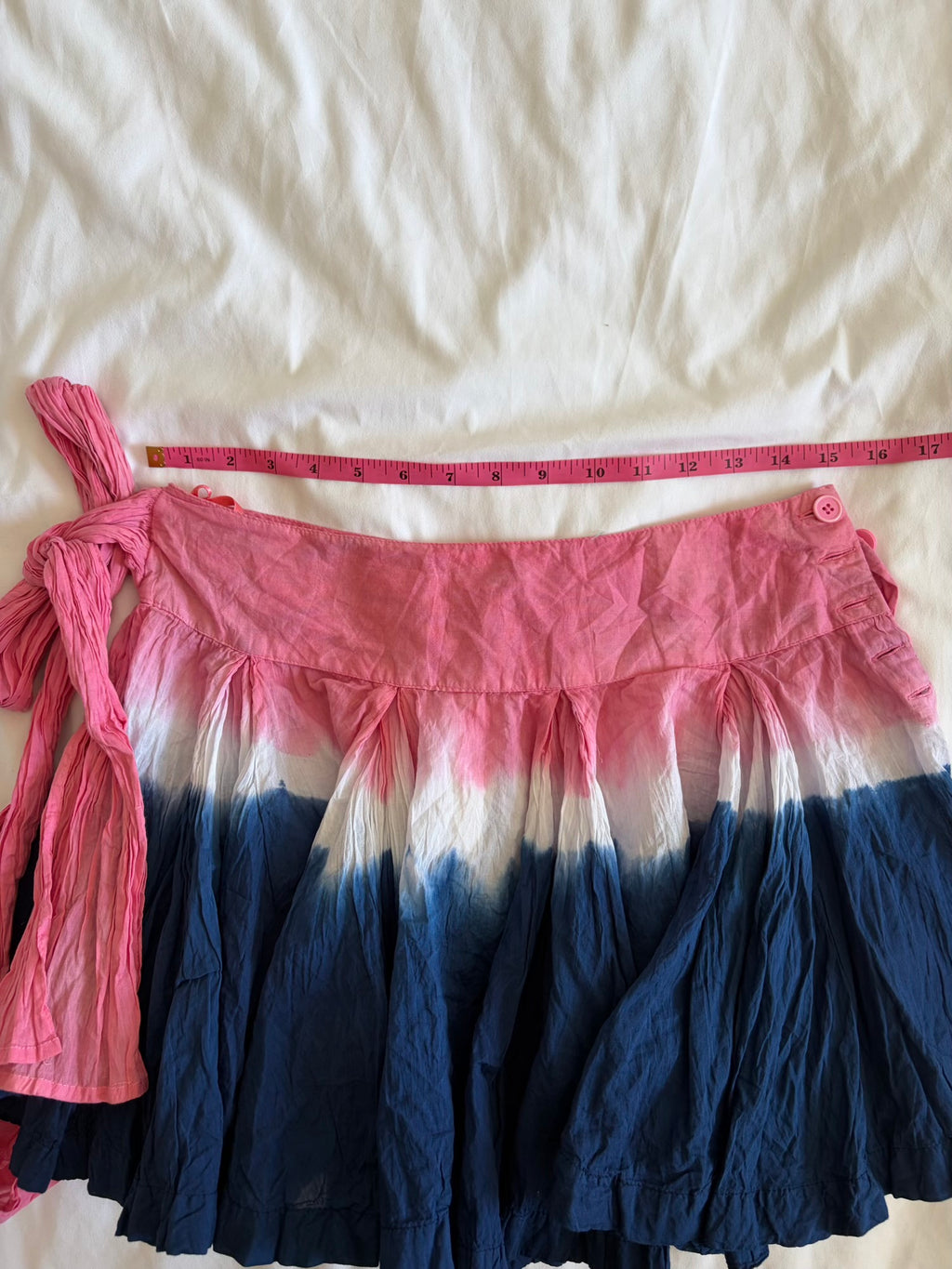 Vintage Y2K blue white pink ombre rara skirt 2000s deadstock with tags