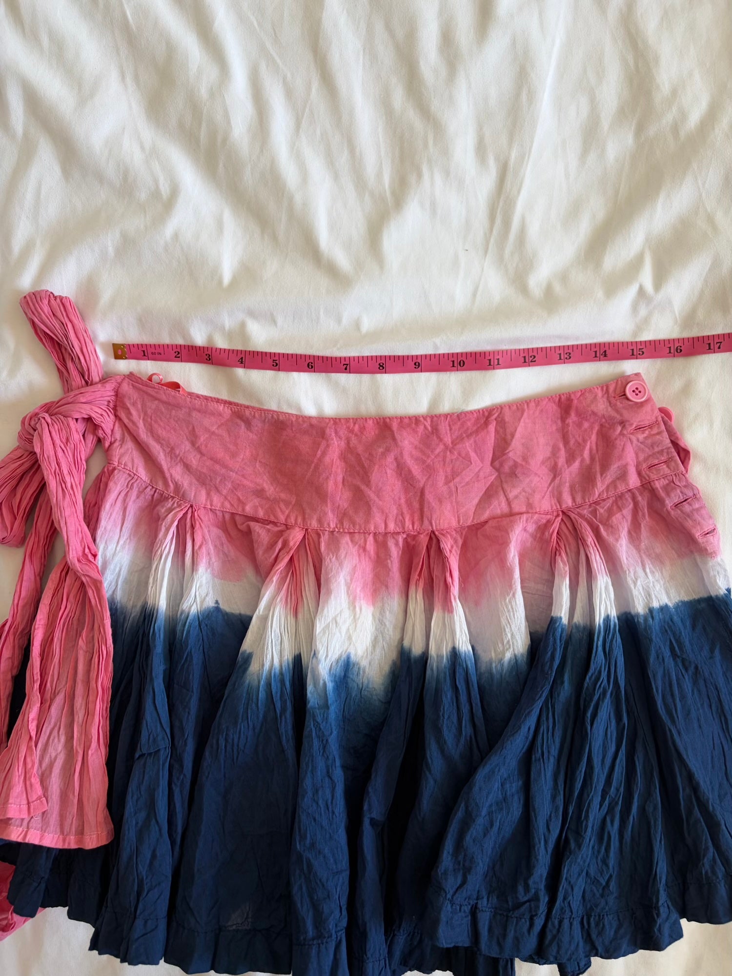 Vintage Y2K blue white pink ombre rara skirt 2000s deadstock with tags