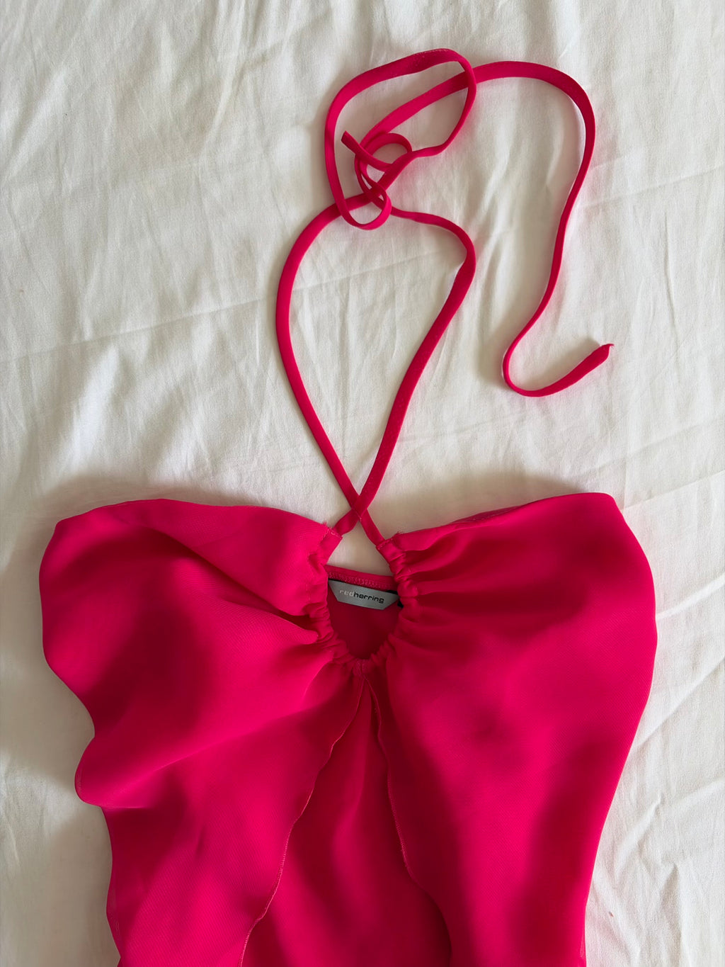 Vintage Y2K Hot Pink Handkerchief Hem Floaty Cami