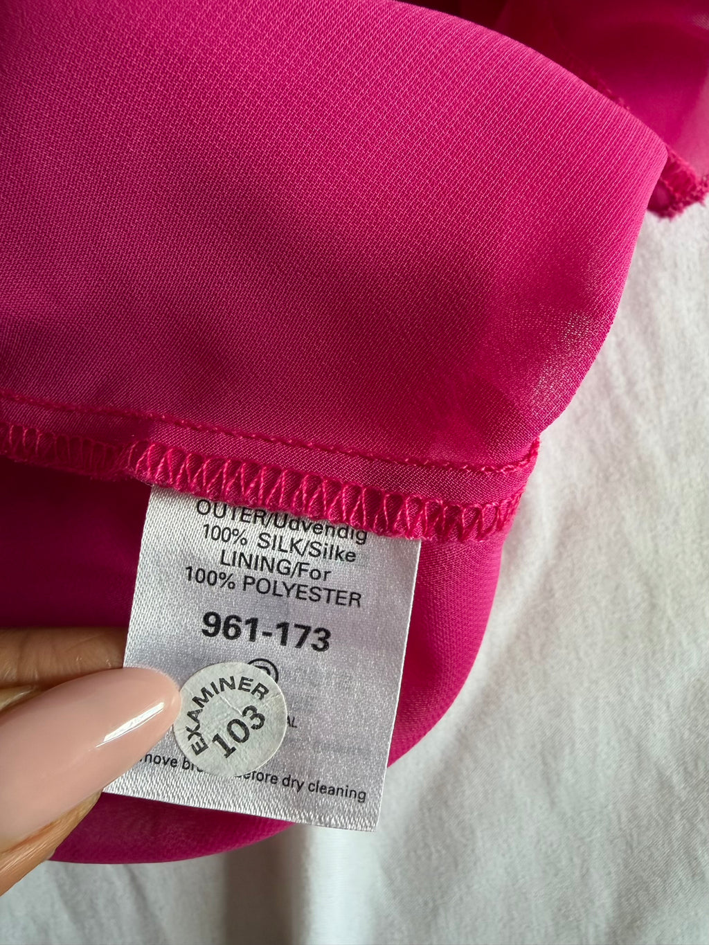 Vintage Y2K Hot Pink Silk Floaty Top with Silver Embellishment