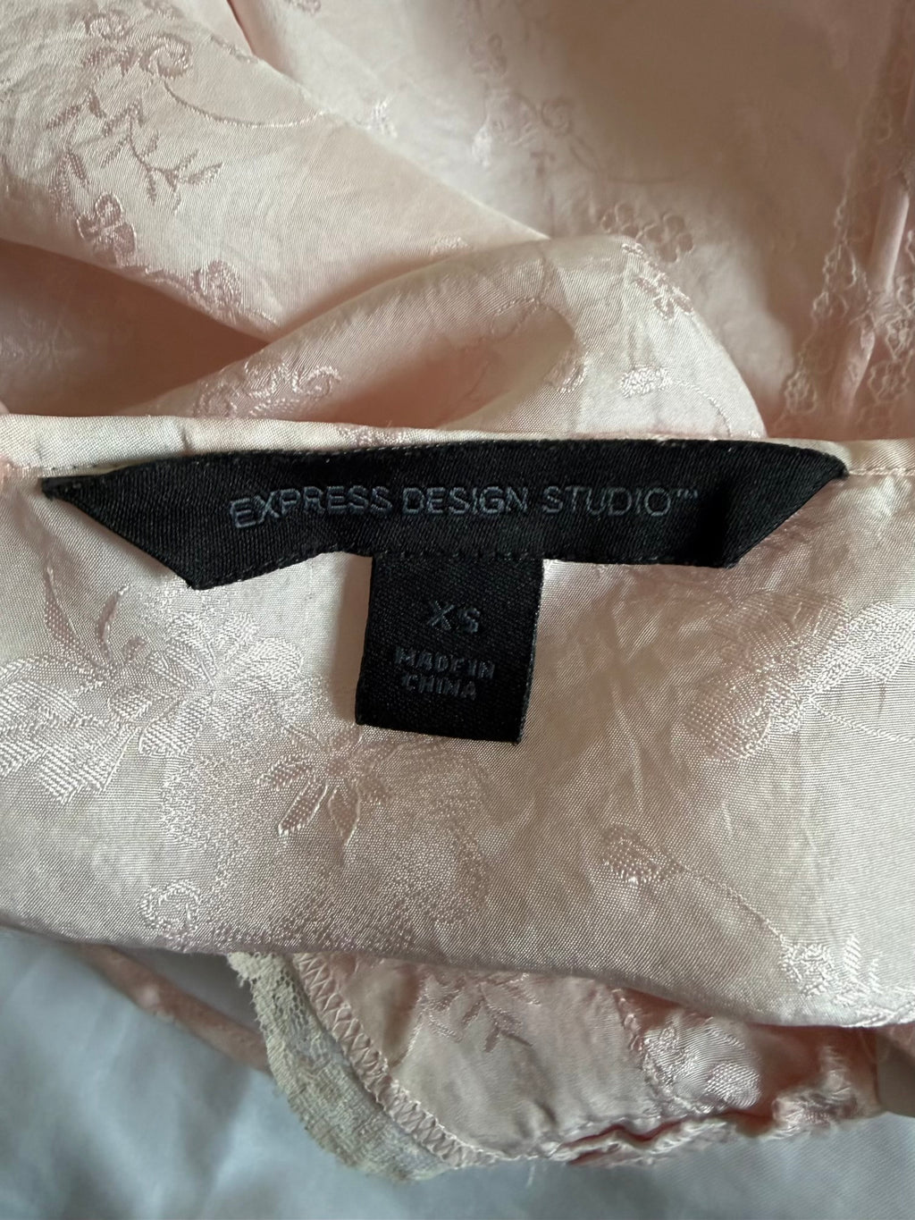 Vintage 1990s Silk Baby Pink Cami with Lace and Ribbon Detail