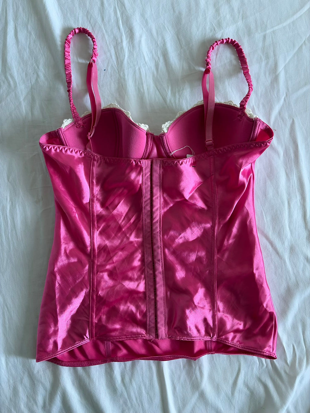 Vintage 1990s Italian Bubble Gum Pink Satin Cami