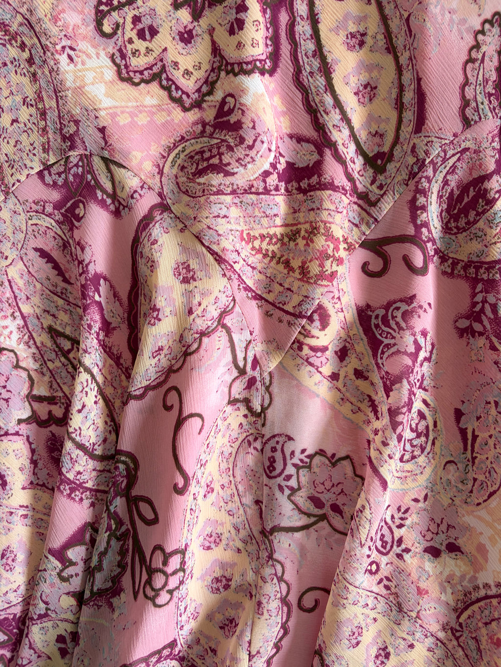Vintage 1990s Paisley and Floral Mix Mermaid Hem Skirt