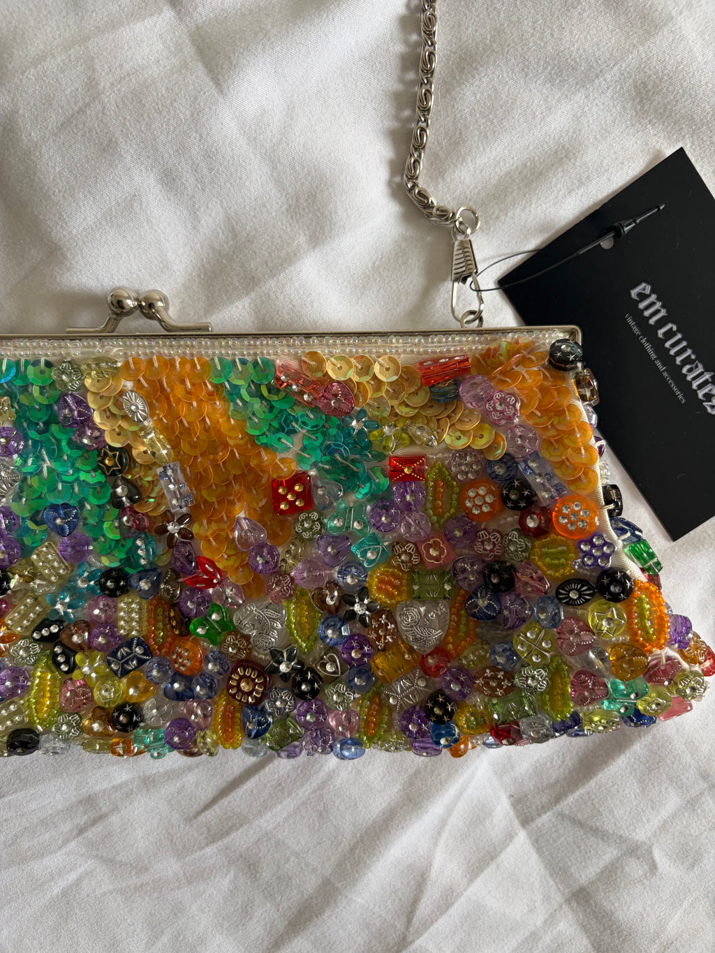 Vintage 2000s Graffity Paris French Heavily Beaded Embellished Bag