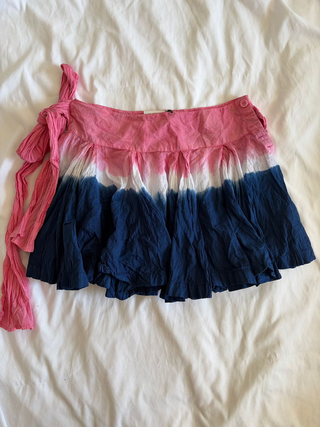 Vintage Y2K blue white pink ombre rara skirt 2000s deadstock with tags