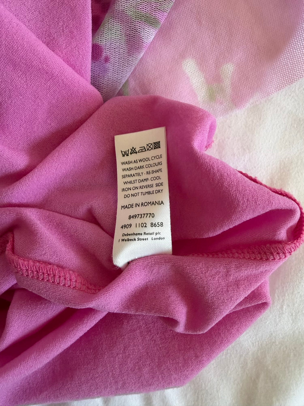 Vintage 1990s pink asymmetrical hem micromesh midi skirt