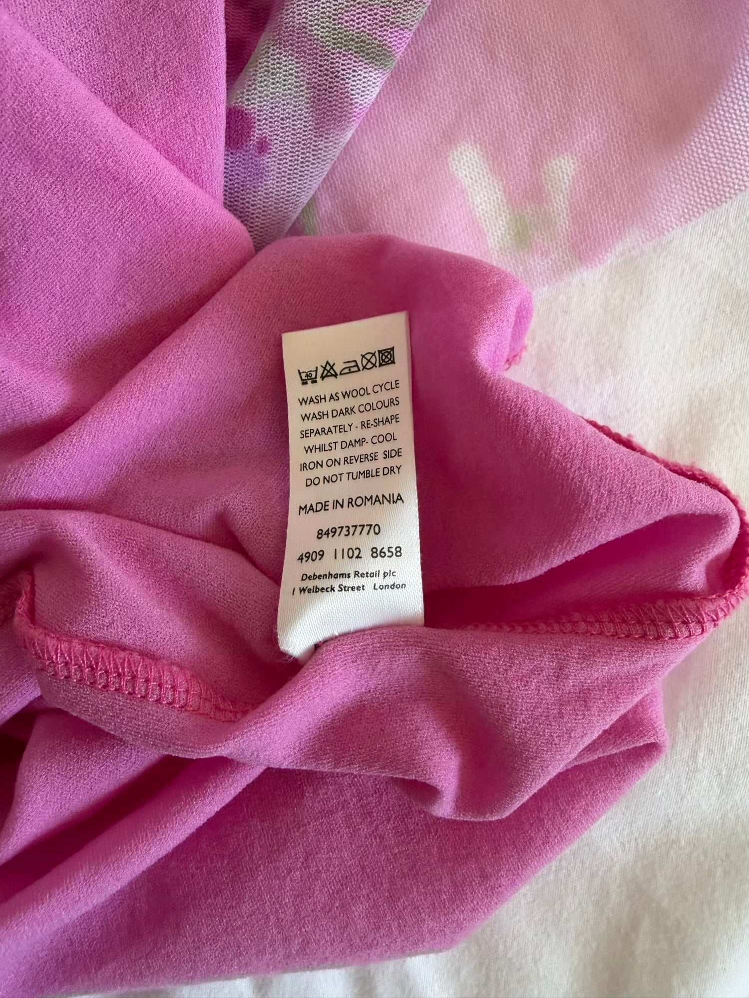 Vintage 1990s pink asymmetrical hem micromesh midi skirt