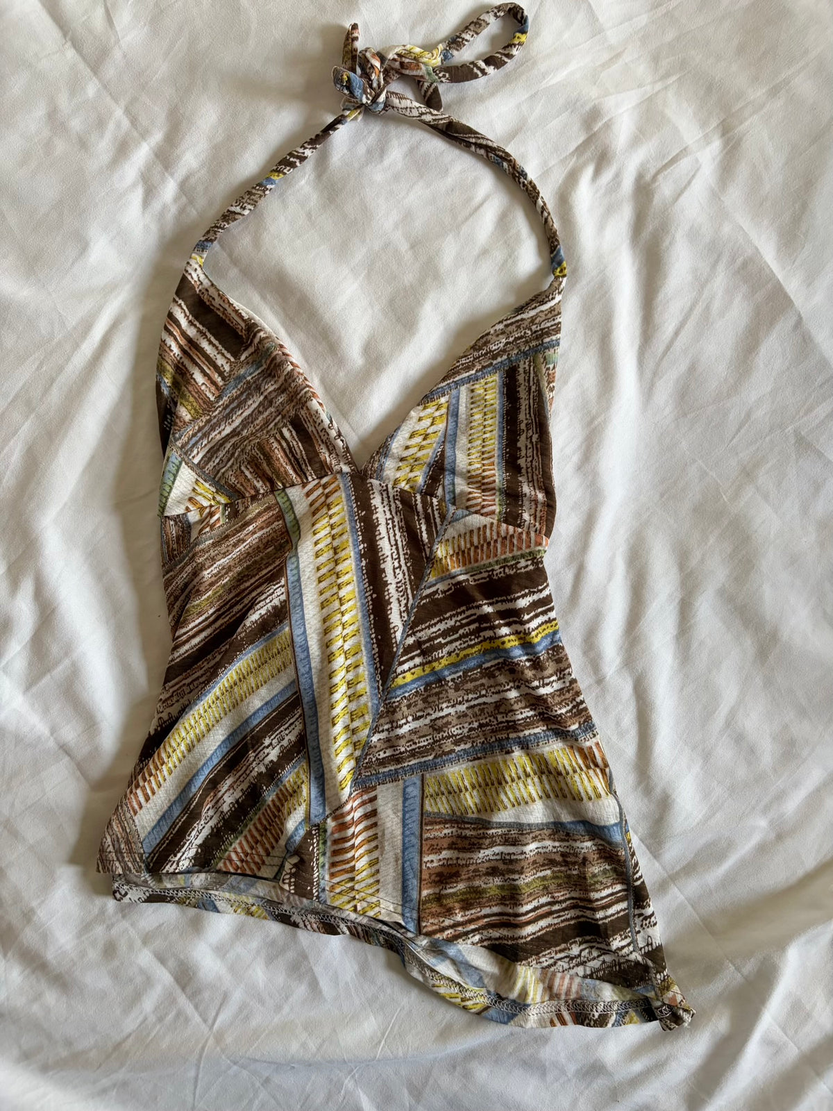 Vintage 1990s Asymmetrical Hem Open Back Halterneck Cami