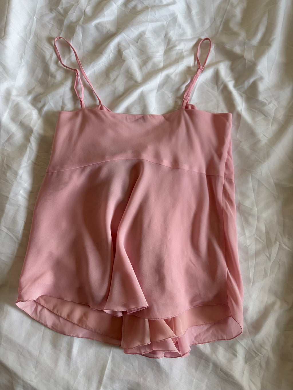 Vintage Y2K Baby Pink Silver Beaded Embellished Knot Bust Cami