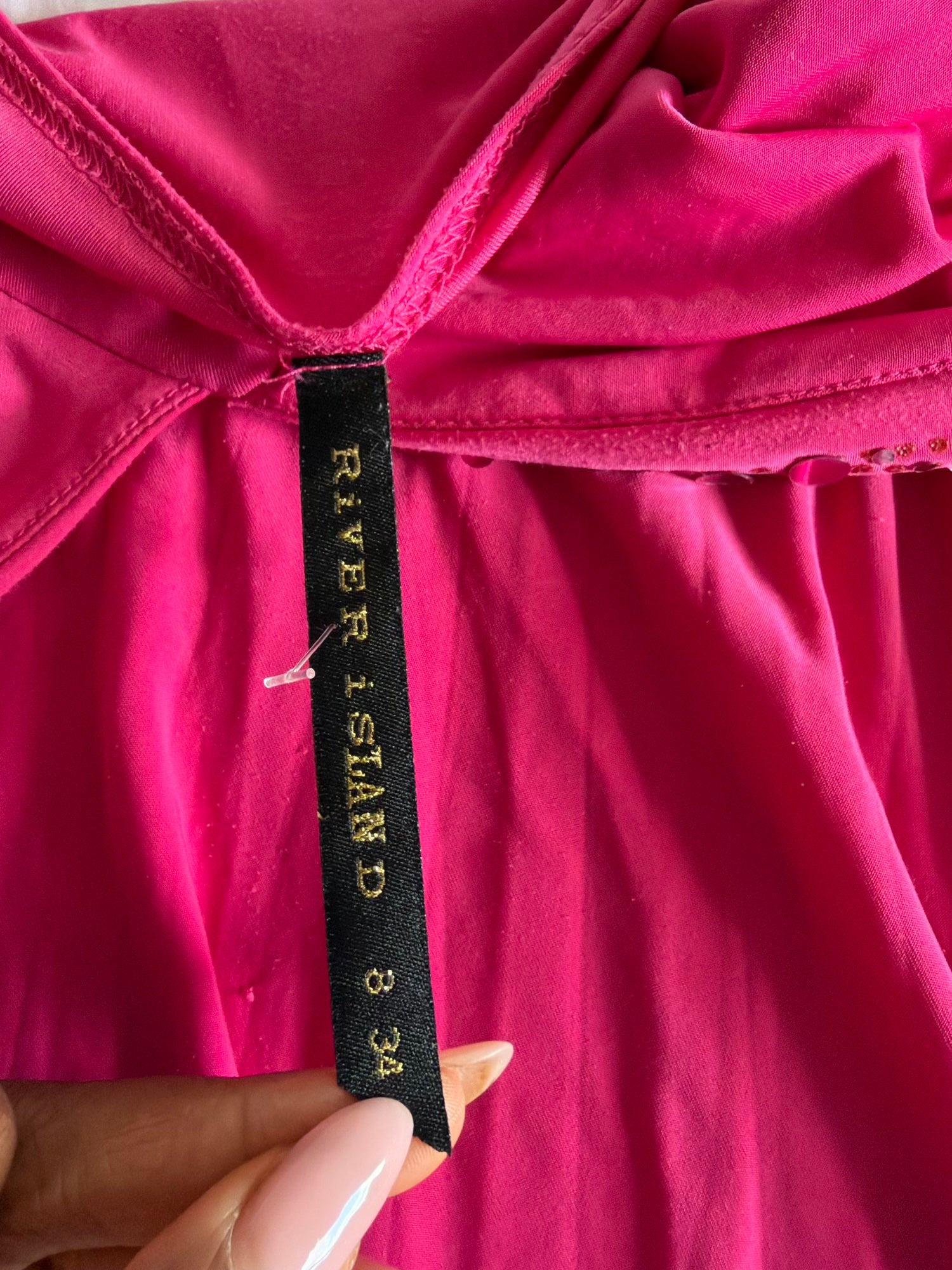 Vintage Y2K Hot Pink Cami with Sparkly Upper Detailing