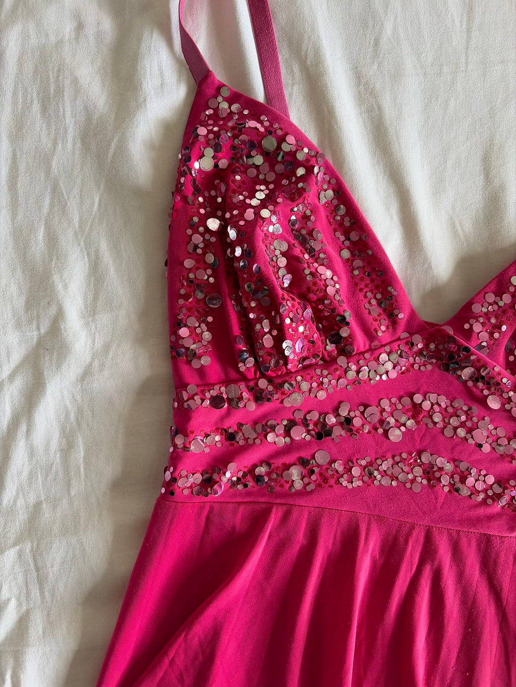 Vintage Y2K Hot Pink Cami with Sparkly Upper Detailing