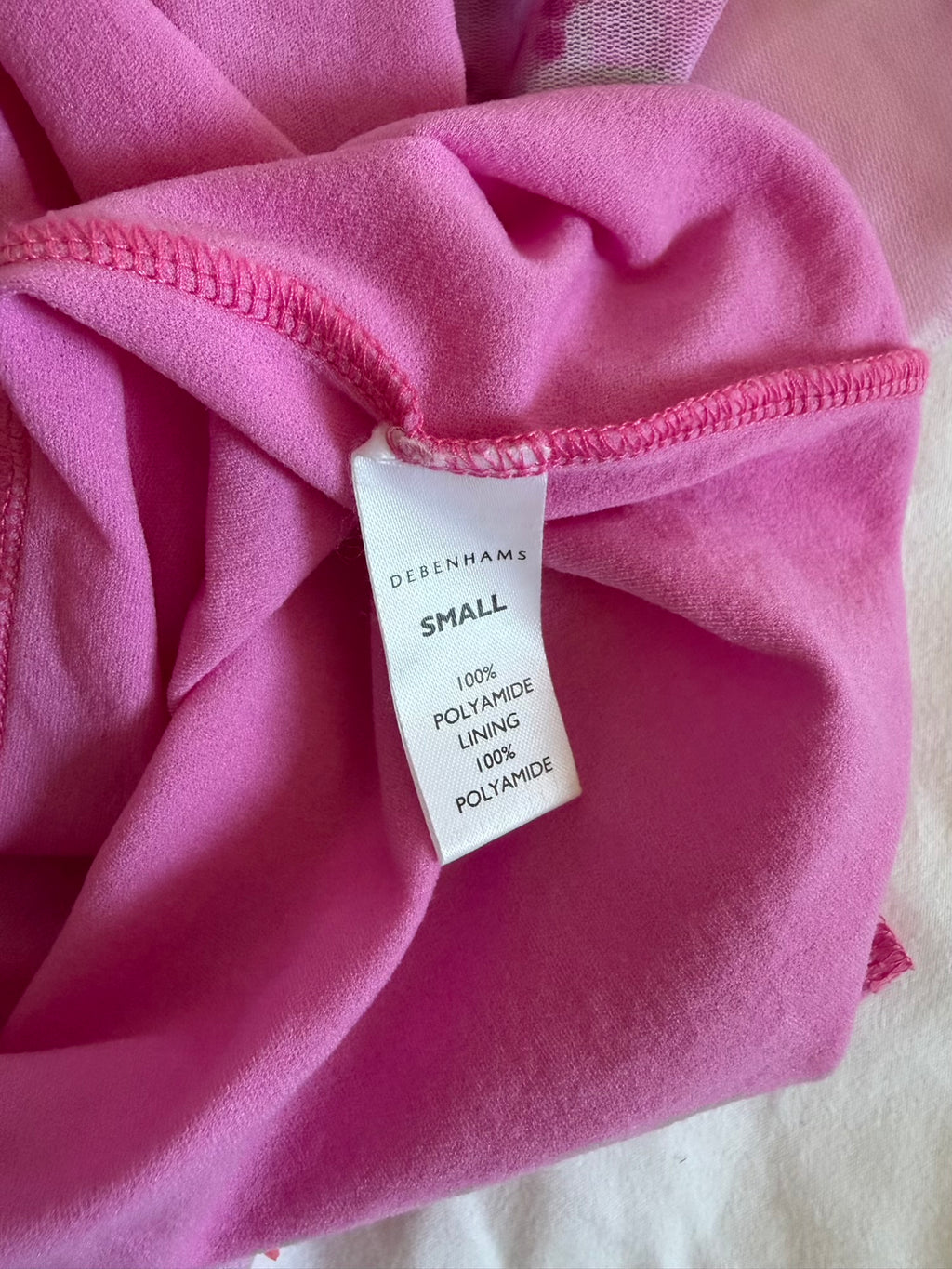 Vintage 1990s pink asymmetrical hem micromesh midi skirt