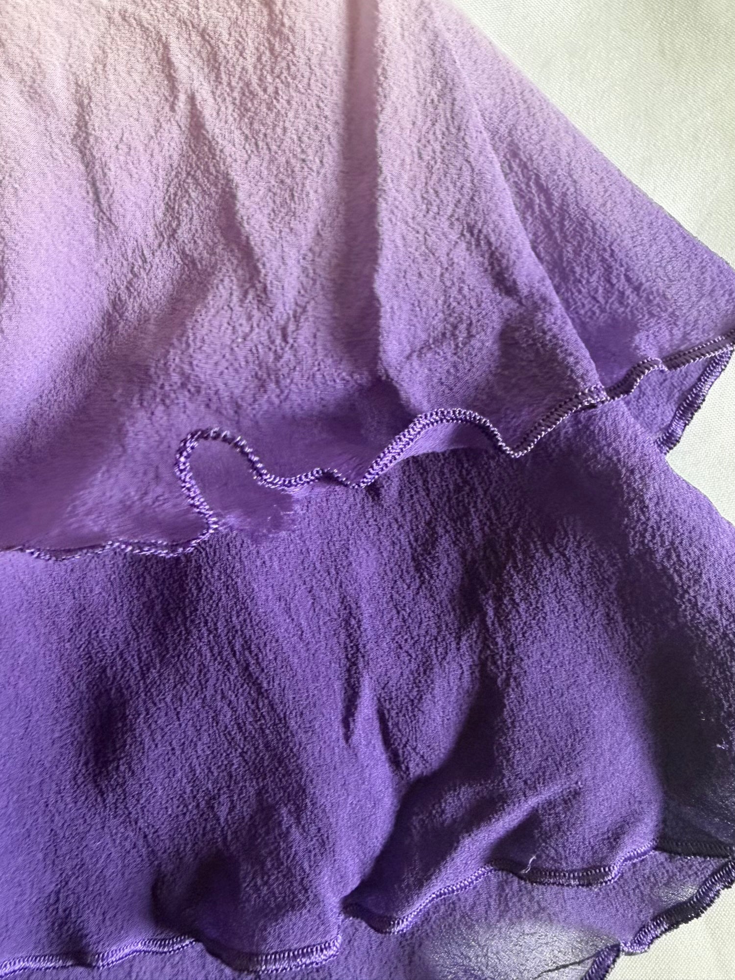Vintage Y2K purple silk ombre cami with knot bust detail and hem detail