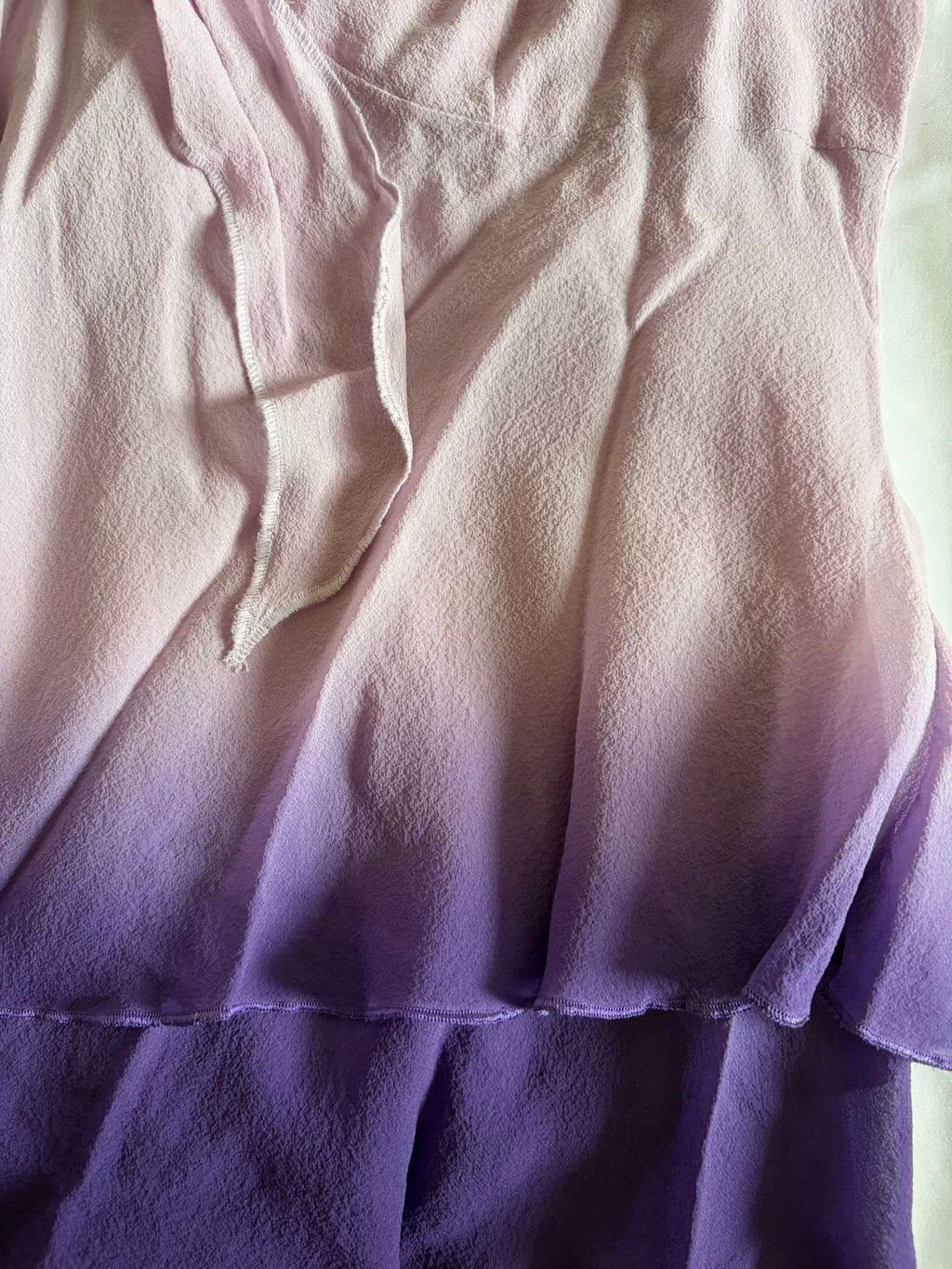Vintage Y2K purple silk ombre cami with knot bust detail and hem detail