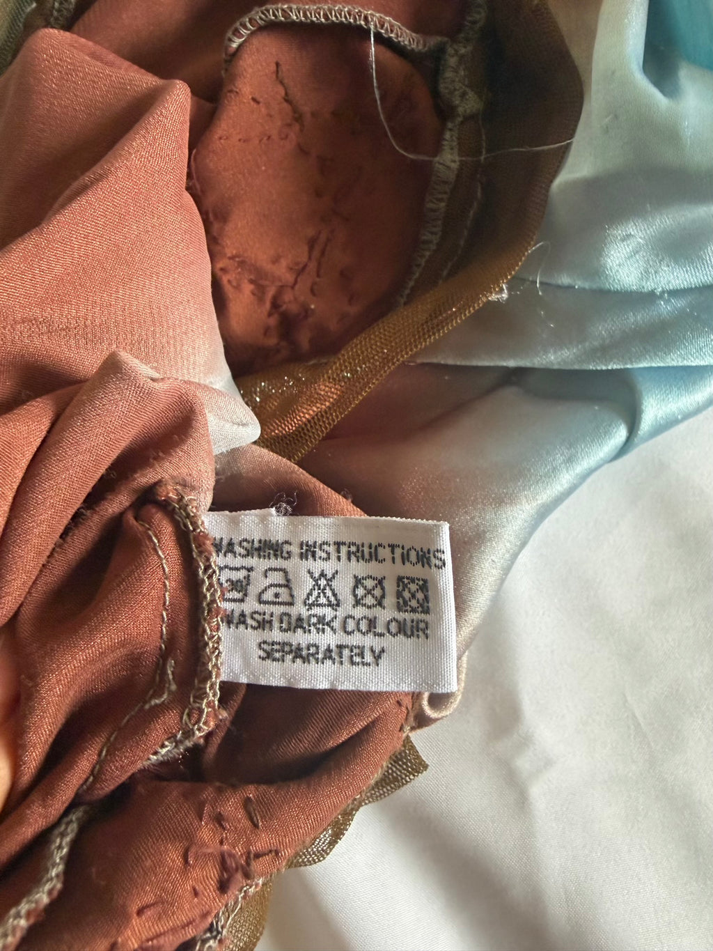 Vintage Y2K turquoise and brown ombre cami with embellishment detail
