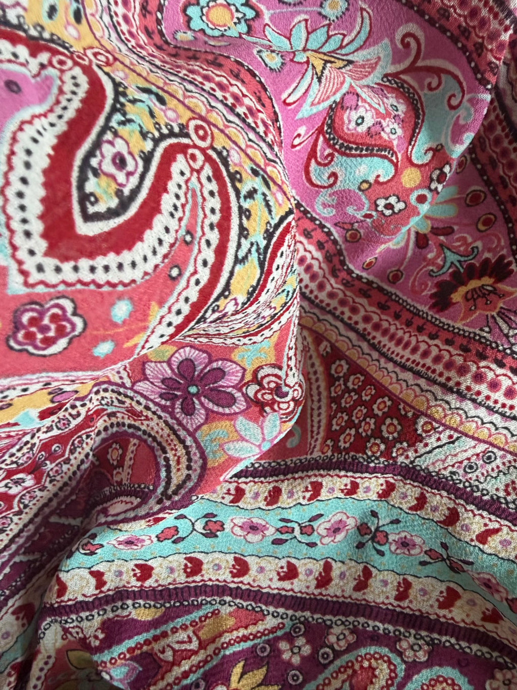 Vintage Y2K pink paisley halterneck cami with floaty fairy hem