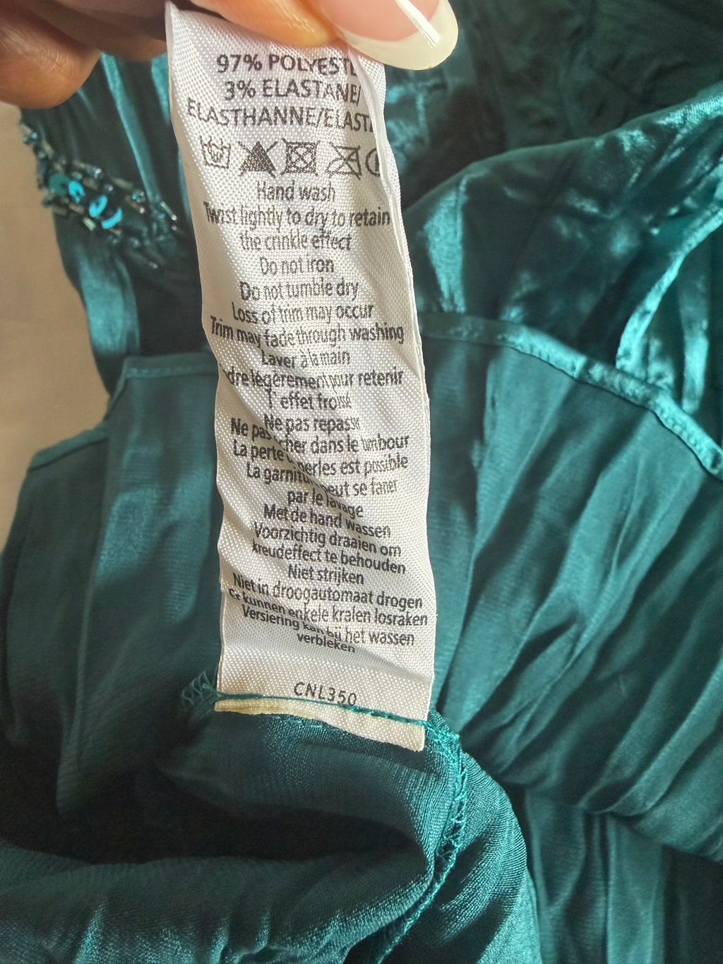 Vintage Y2K teal halterneck cami with sequin and beaded detail