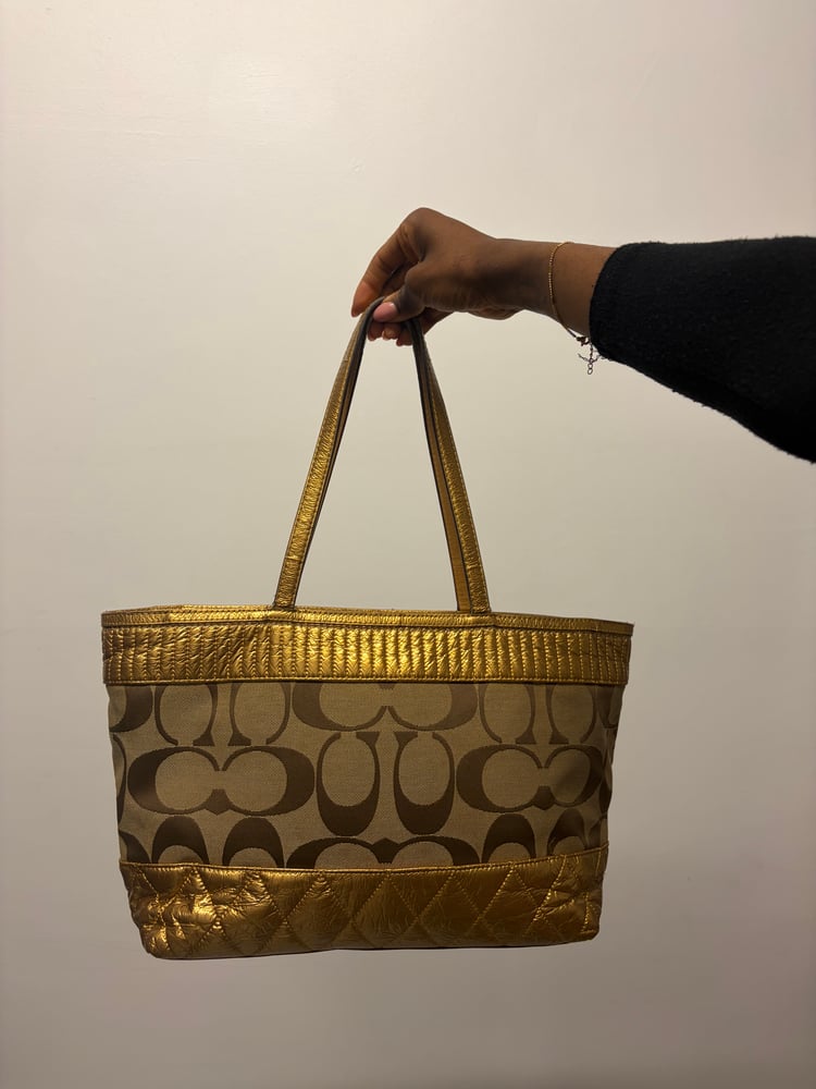2011 Coach Poppy Signature Gold Tote