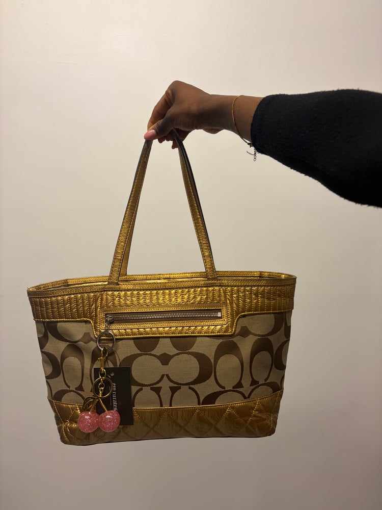 2011 Coach Poppy Signature Gold Tote