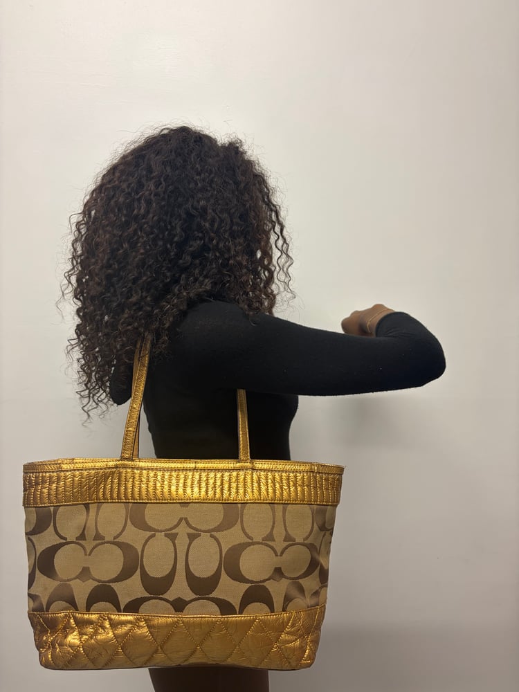2011 Coach Poppy Signature Gold Tote