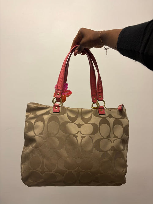 2012 Coach Daisy Signature Coral Tote