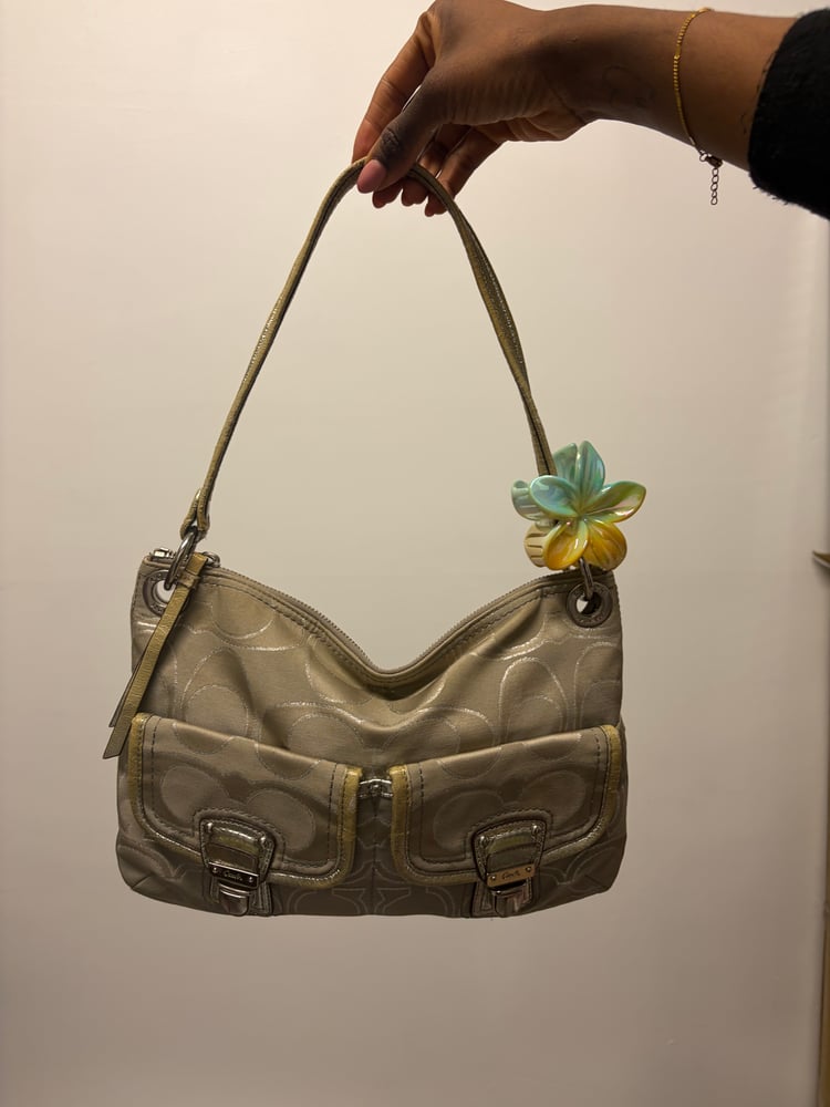 2011 Coach Poppy Limited Edition Metallic Jacquard Hippie Shoulder Bag