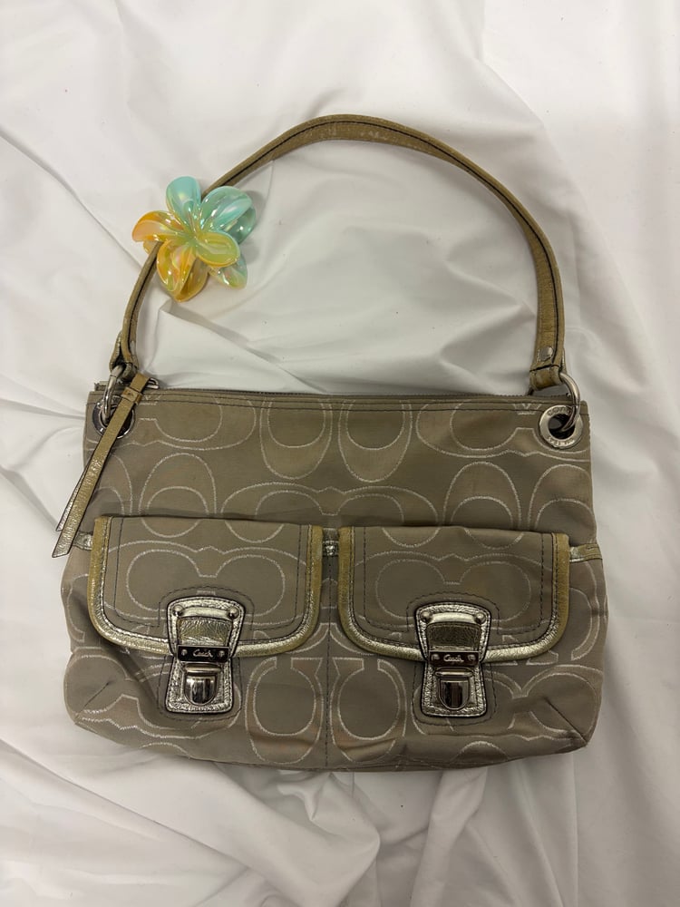 2011 Coach Poppy Limited Edition Metallic Jacquard Hippie Shoulder Bag