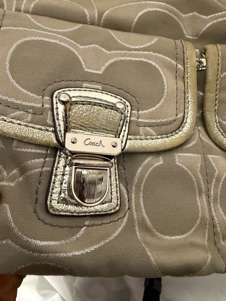 2011 Coach Poppy Limited Edition Metallic Jacquard Hippie Shoulder Bag