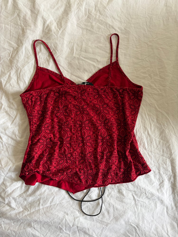 Vintage Y2K floral vintage halter neck asymmetrical cami