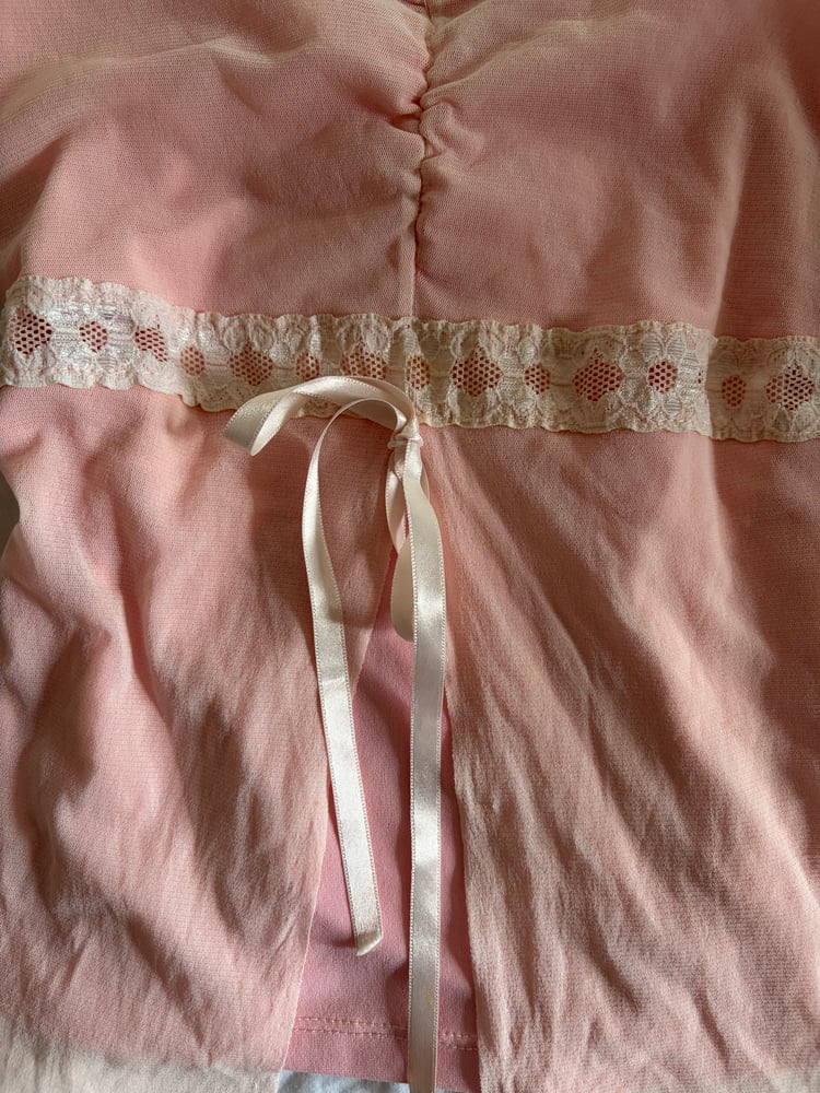 2000s Italian vintage baby pink asymmetrical hem fairy top