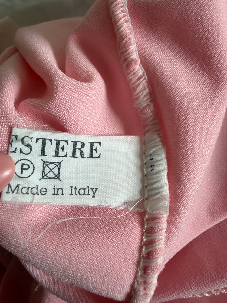 2000s Italian vintage baby pink asymmetrical hem fairy top