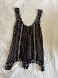 00s Lipsy Black Beaded Asymmetrical Hem Cami