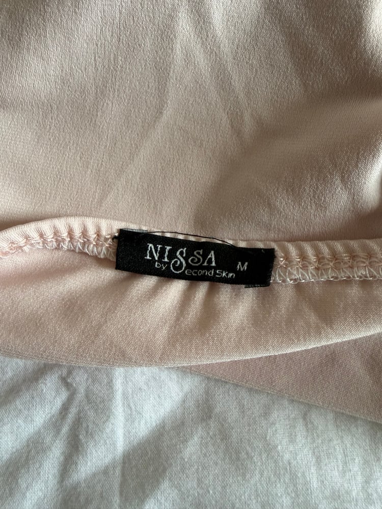 Vintage y2k pink fairy cami with asymmetrical hem and contrast detailing and bow